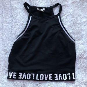 Black and white Halter crop top